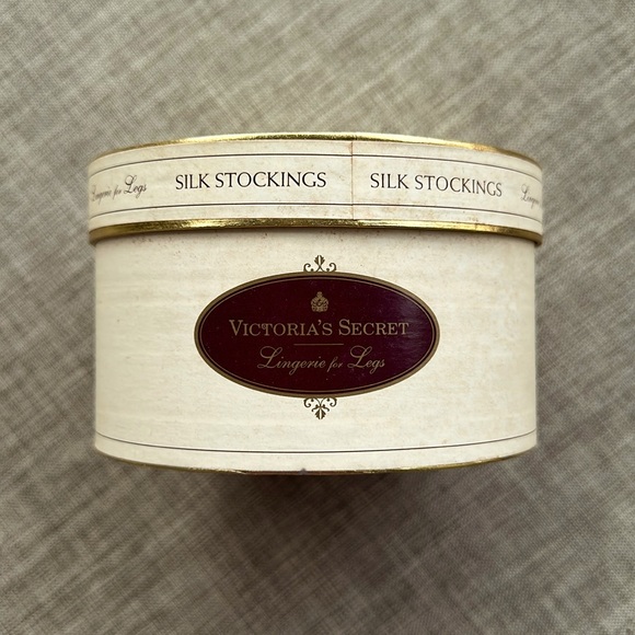 VINTAGE VICTORIA’S SECRET BLACK 100% SILK STOCKINGS Made in Italy 80s SZ Medium - Picture 2 of 10